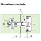 Dobradiça Reta 105° Click Com Amortecimento | Completa | Fgvtn